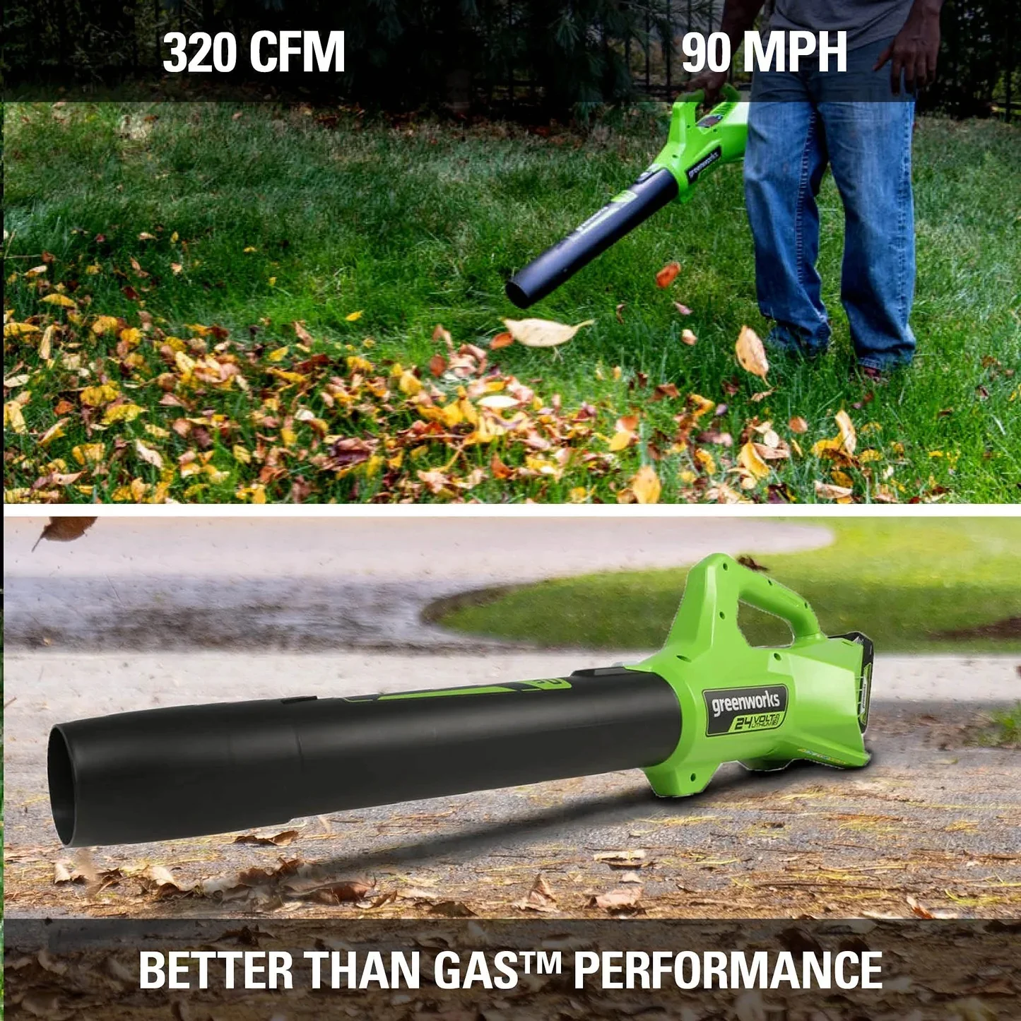 Greenworks 24V Cordless Axial Blower (90 Mph / 320 Cfm) with 2Ah USB Battery & Charger 2415702 - Image 10