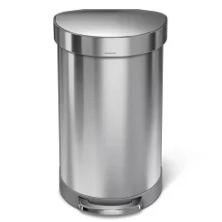 simplehuman 45-Liter Brushed Stainless Steel Indoor Kitchen Step Trash Can