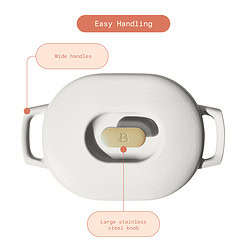 Beautiful 6 Quart Enamel Dutch Oven, White Icing by Drew Barrymore