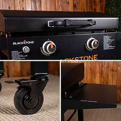 Blackstone 2-Burner 28” Propane Griddle with Hood and Omnivore Griddle Plate