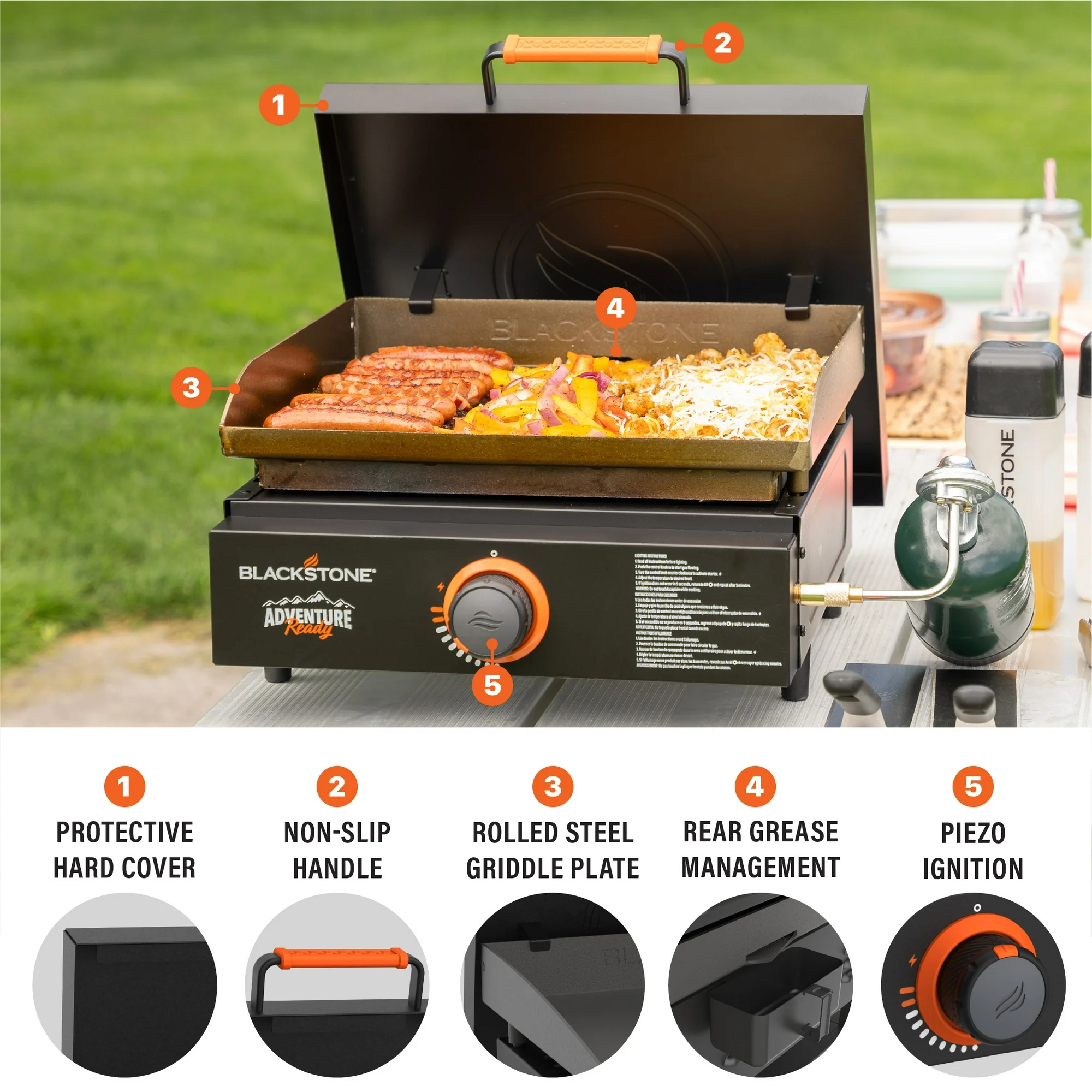 Blackstone Adventure Ready 17” Propane Griddle with Hard Cover