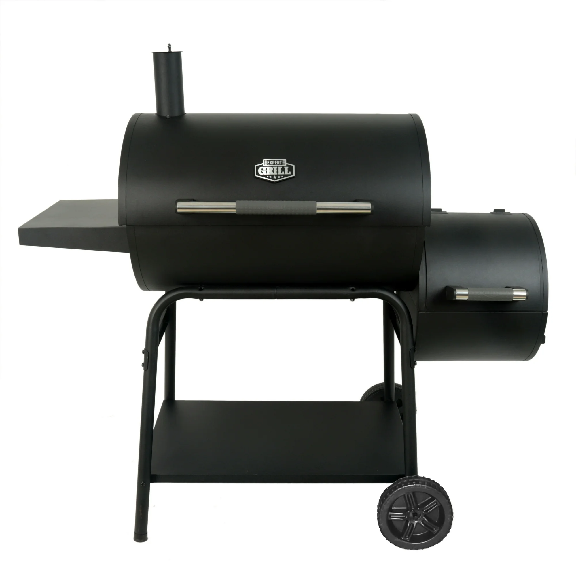 Expert Grill 28" Offset Steel Charcoal Smoker Grill with Side Firebox, Black, New - Image 8