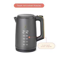 Beautiful 1.7-Liter Electric Kettle 1500 W with One-Touch Activation, Oyster Gray by Drew Barrymore