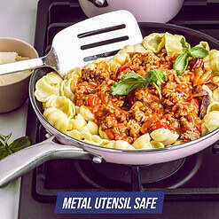 Blue Diamond Toxin-Free Ceramic and Dishwasher Safe 12-Piece Pots and Pans Cookware Set, Pink