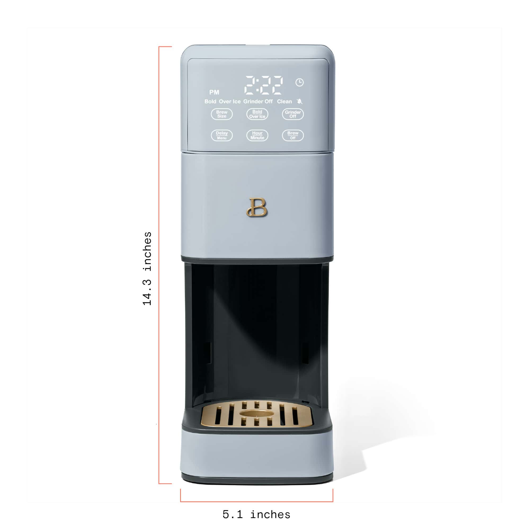 Beautiful Perfect Grind Programmable Single Serve Coffee Maker, Cornflower Blue by Drew Barrymore