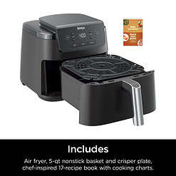 Ninja AF140 Air Fryer Pro XL 5QT Basket Air Fryer, 3-in-1 Functionality, Nonstick, 400°F Air Crisp Technology