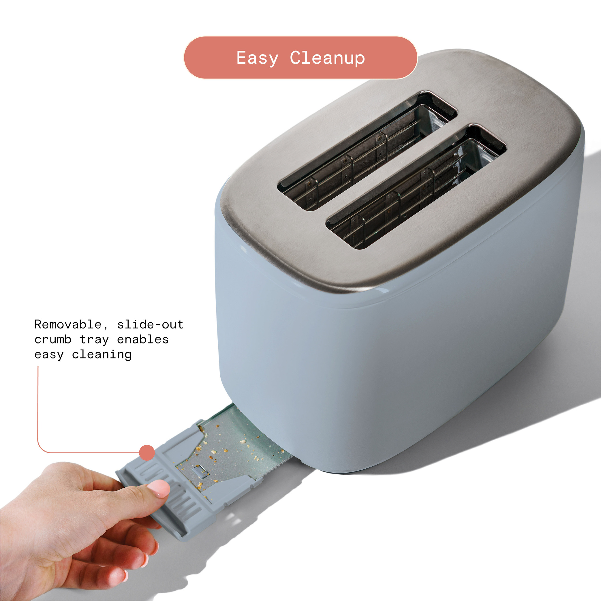 Beautiful 2 Slice Toaster with Touch-Activated Display, Cornflower Blue by Drew Barrymore