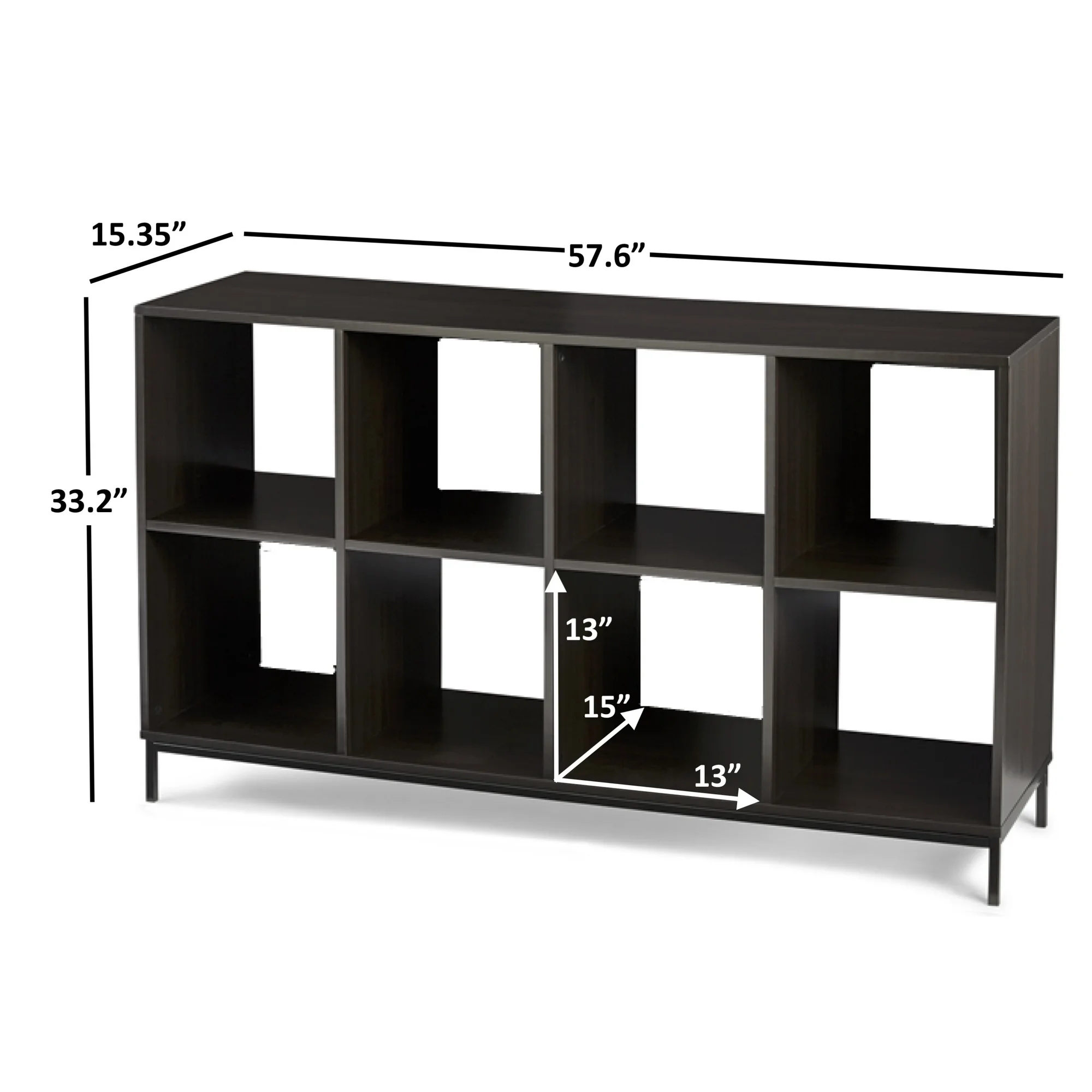 Better Homes & Gardens 8-Cube Organizer with Metal Base, Espresso