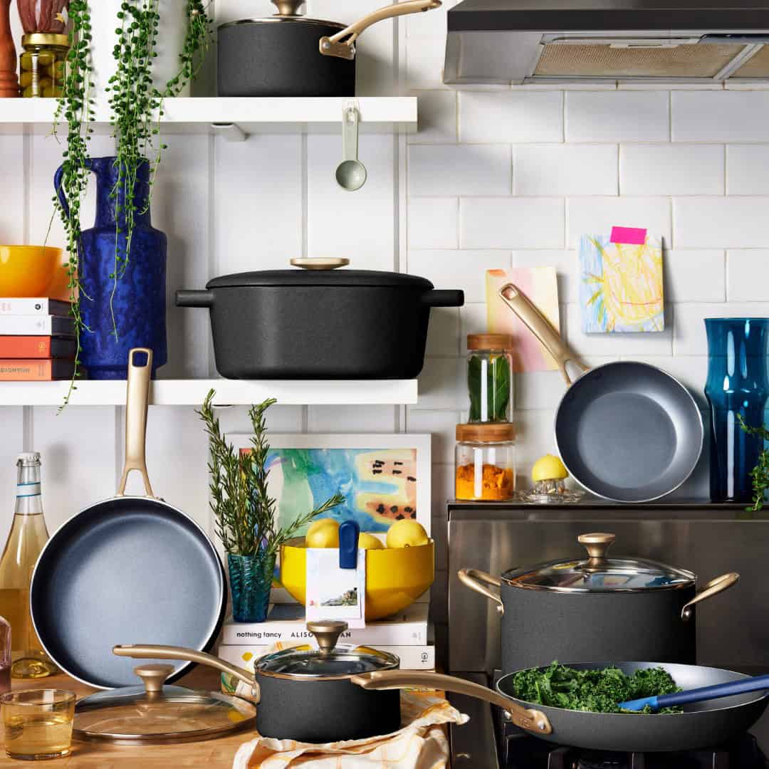 Beautiful 6 Quart Enamel Dutch Oven, Black Sesame by Drew Barrymore