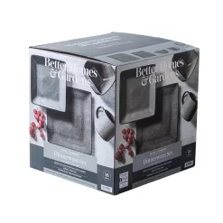 Better Homes & Gardens- Dark Gray Square Stoneware 16-Piece Dinnerware Set