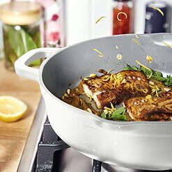 Beautiful All-in-One 4 QT Hero Pan with Steam Insert, 3 Pc Set, White Icing by Drew Barrymore