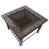 Nature Spring 6-Piece Fire Pit Table 30-in W Black Steel Wood-Burning Fire Pit
