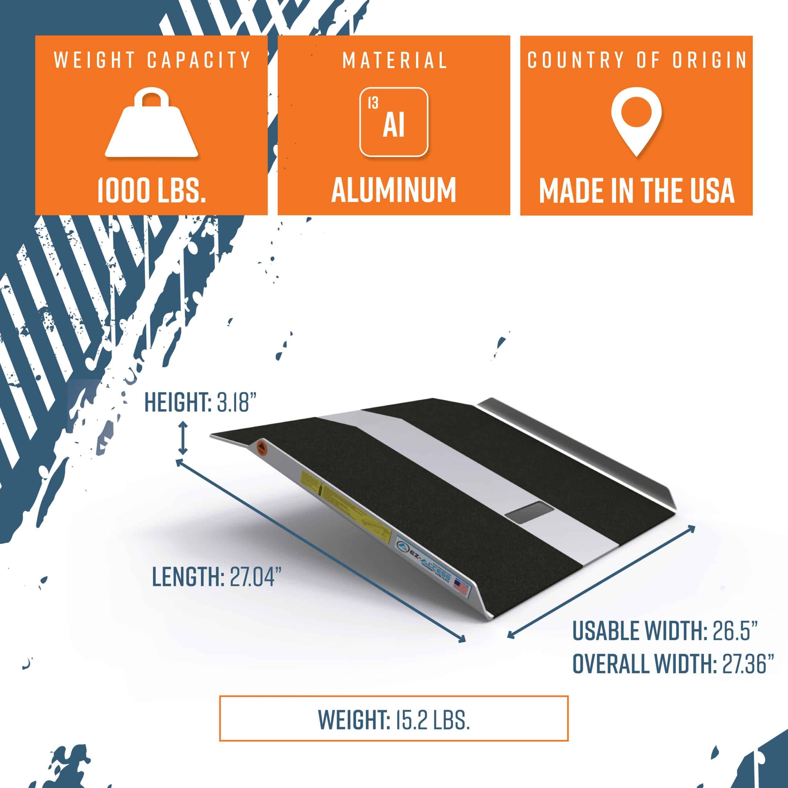 EZ-ACCESS 2.28-ft x 2.25-ft 1000 Lbs. Capacity Loading Ramp