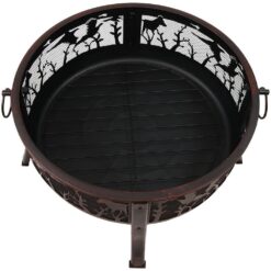 Sunnydaze Decor 34-in W Bronze Steel Wood-Burning Fire Pit