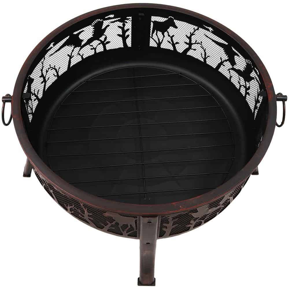 Sunnydaze Decor 34-in W Bronze Steel Wood-Burning Fire Pit
