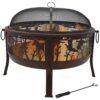 Sunnydaze Decor 34-in W Bronze Steel Wood-Burning Fire Pit
