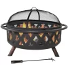 Sunnydaze Decor 36-in W Black Steel Wood-Burning Fire Pit