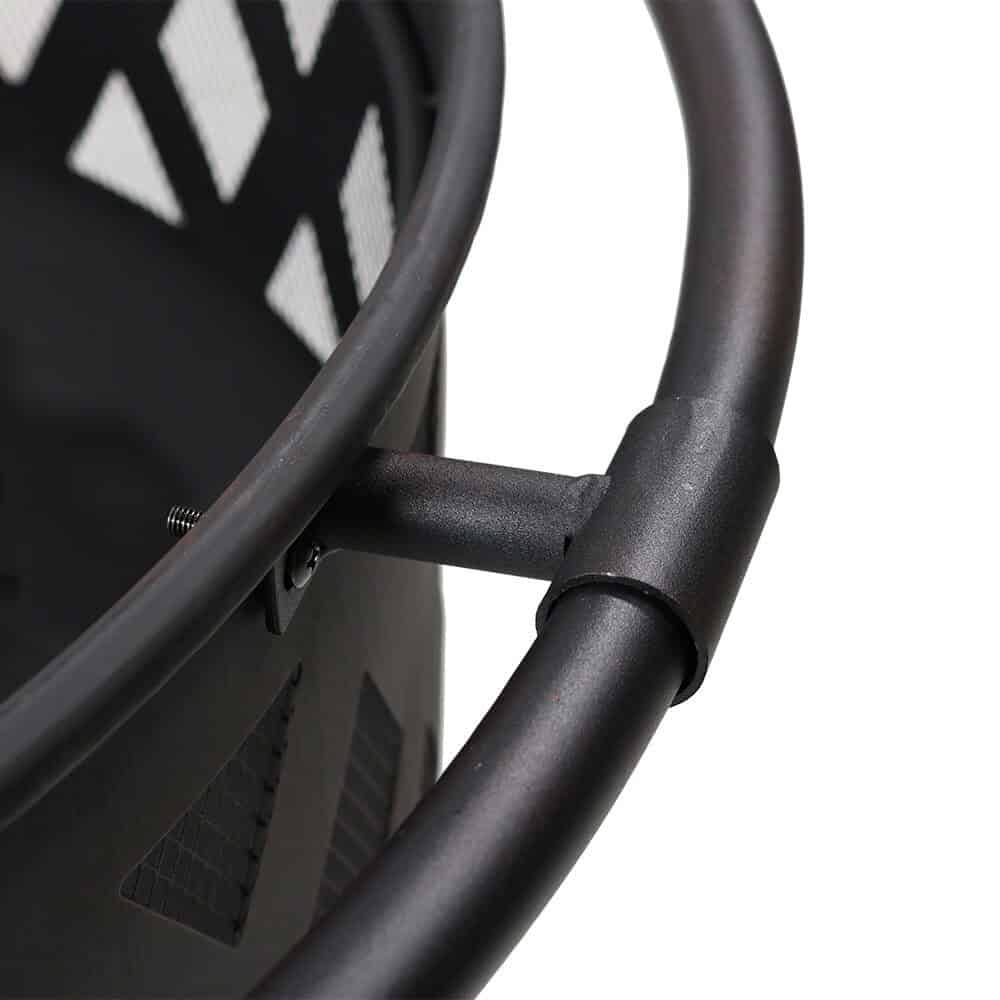 Sunnydaze Decor 36-in W Black Steel Wood-Burning Fire Pit
