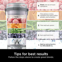 Ninja Blast 16 oz. Personal Portable Blender with Leak Proof Lid and Easy Sip Spout, Perfect for Smoothies, White, BC100WH