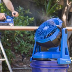 Alternative view of Kobalt 7-in 24-Volt 3-Speed High Velocity Indoor/Outdoor Blue Misting Floor Fan (Battery and Charger Included)