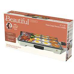 Beautiful XL Electric Griddle 12" x 22"- Non-Stick, Sage Green by Drew Barrymore