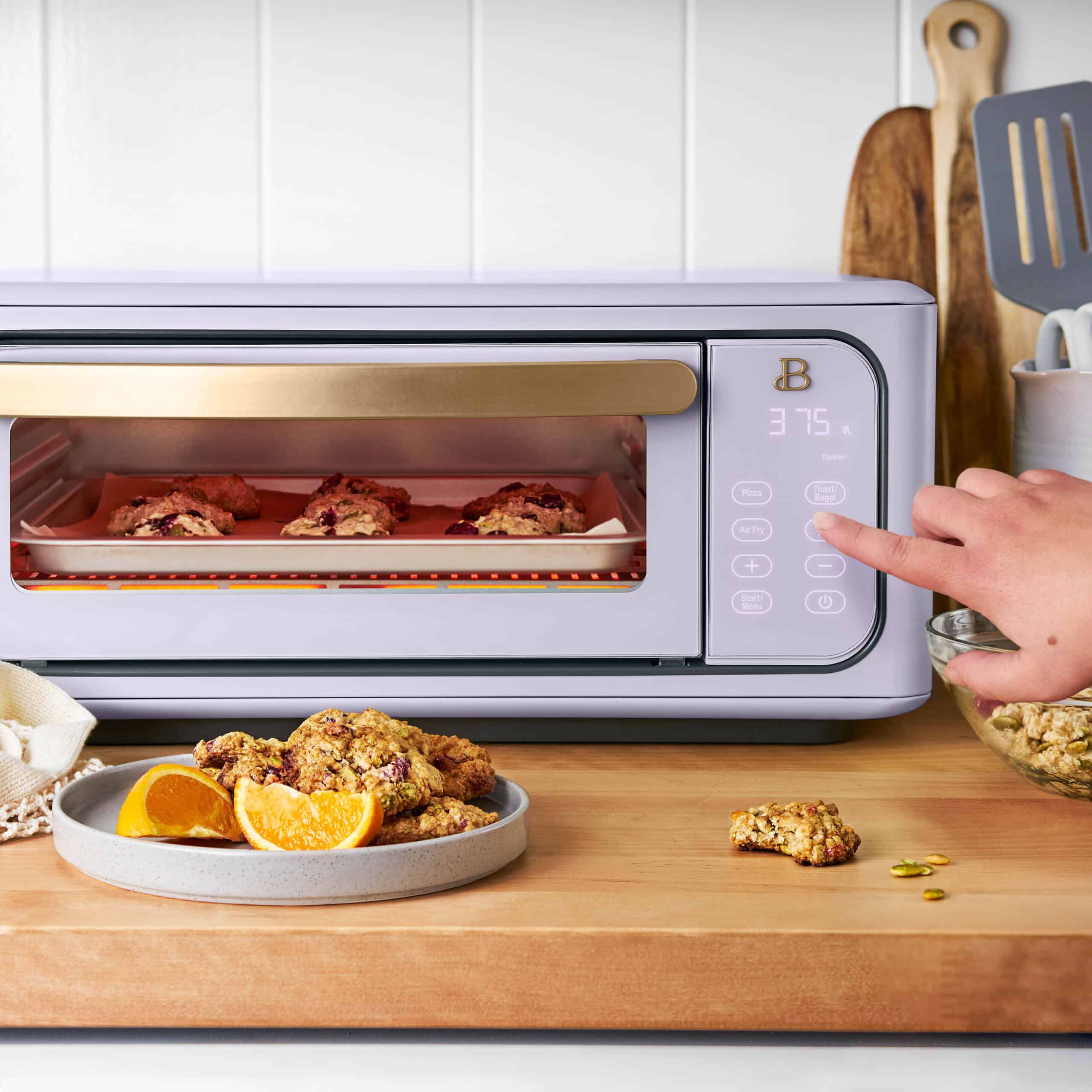Beautiful Infrared Air Fry Toaster Oven, 9-Slice, 1800 W, Lavender by Drew Barrymore