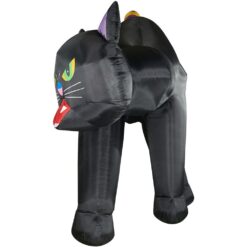 Haunted Hill Farm 20-ft Pre-Lit Inflatable Black Cat with Lights for Indoor/Outdoor Halloween Decorations