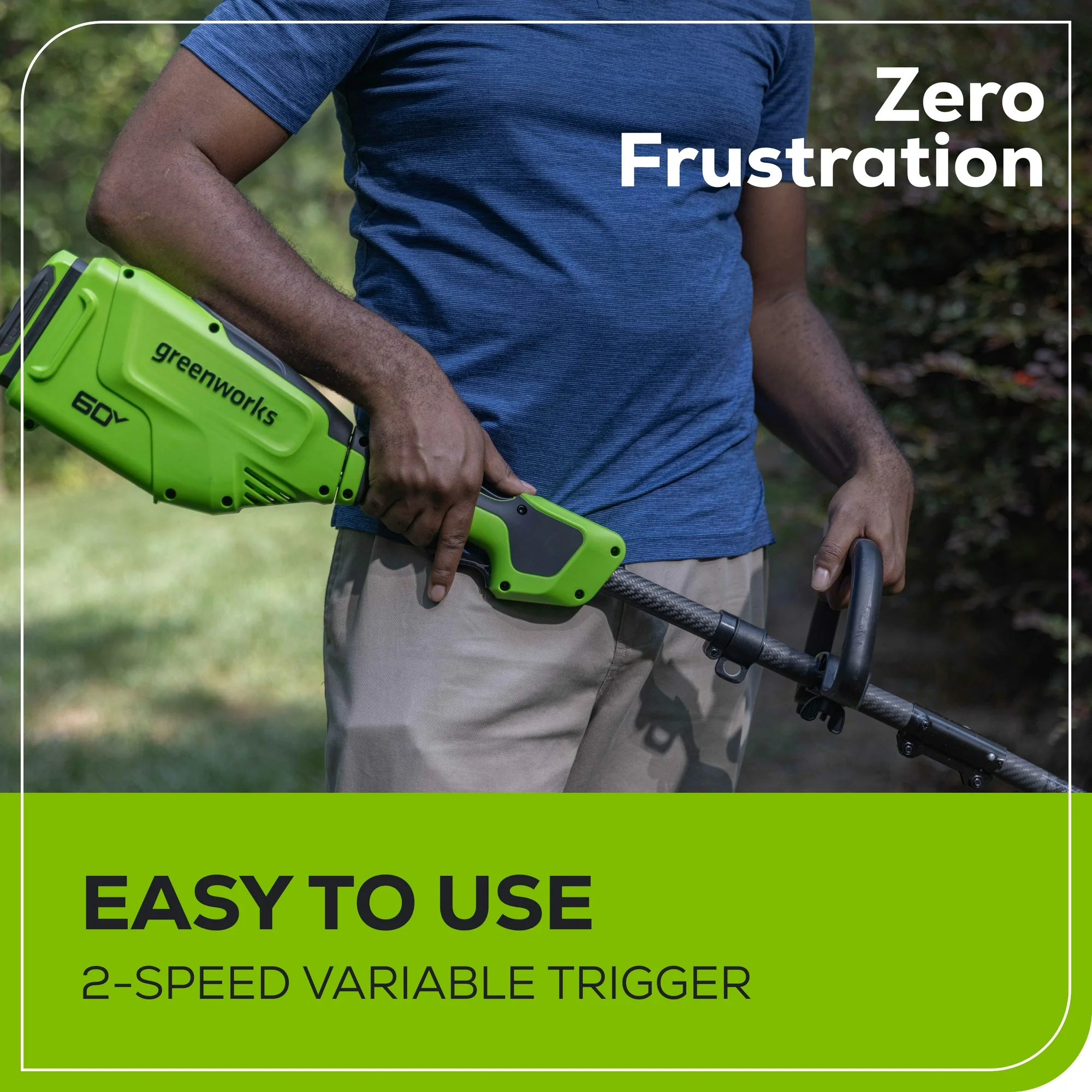 Greenworks 60V 16" Carbon Fiber Shaft String Trimmer with (1) 2.5 Ah Battery & 3A Charger 2136502 - Image 7