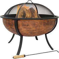 Sunnydaze Decor 32.25-in W Copper Steel Wood-Burning Fire Pit