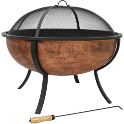 Sunnydaze Decor 32.25-in W Copper Steel Wood-Burning Fire Pit