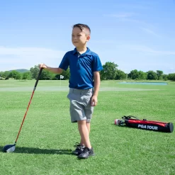 PGA Tour G1 Series Kids Red Golf Club Set With 3 Clubs, Carry Bag & 5 Total Pieces, 4'1