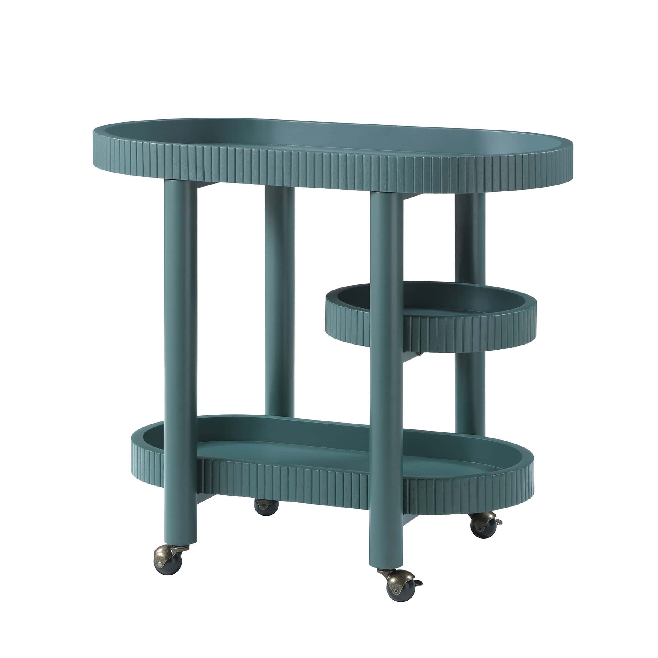 Beautiful Drew Bar Cart by Drew Barrymore, Thyme Green Finish