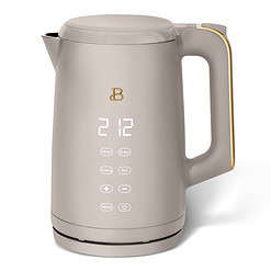 Beautiful 1.7-Liter Electric Kettle 1500 W with One-Touch Activation, Porcini Taupe by Drew Barrymore