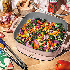 Beautiful 5 in 1 Electric Skillet - Expandable up to 7 Qt with Glass Lid, Rose by Drew Barrymore