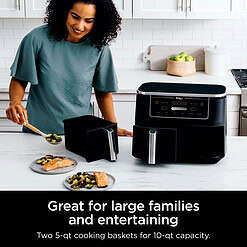 Ninja Foodi 6-in-1 - 10-Qt. 2-Basket Air Fryer with DualZone Technology- Air Fry, Roast & More