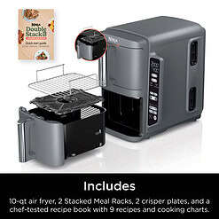 Ninja DoubleStack XL 10 QT, 4-in-1, 2-Basket Air Fryer, Space Saving Design, SL400