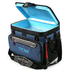 Titan by Arctic Zone 30 Can Zipperless Soft Side Cooler, Ocean Blue