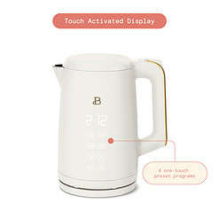 Beautiful 1.7-Liter Electric Kettle 1500 W with One-Touch Activation, White Icing by Drew Barrymore