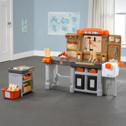 Step2 Pro Play Toddler Workshop & Utility Bench and Plastic Kid Tool Bench and 76 piece Playset