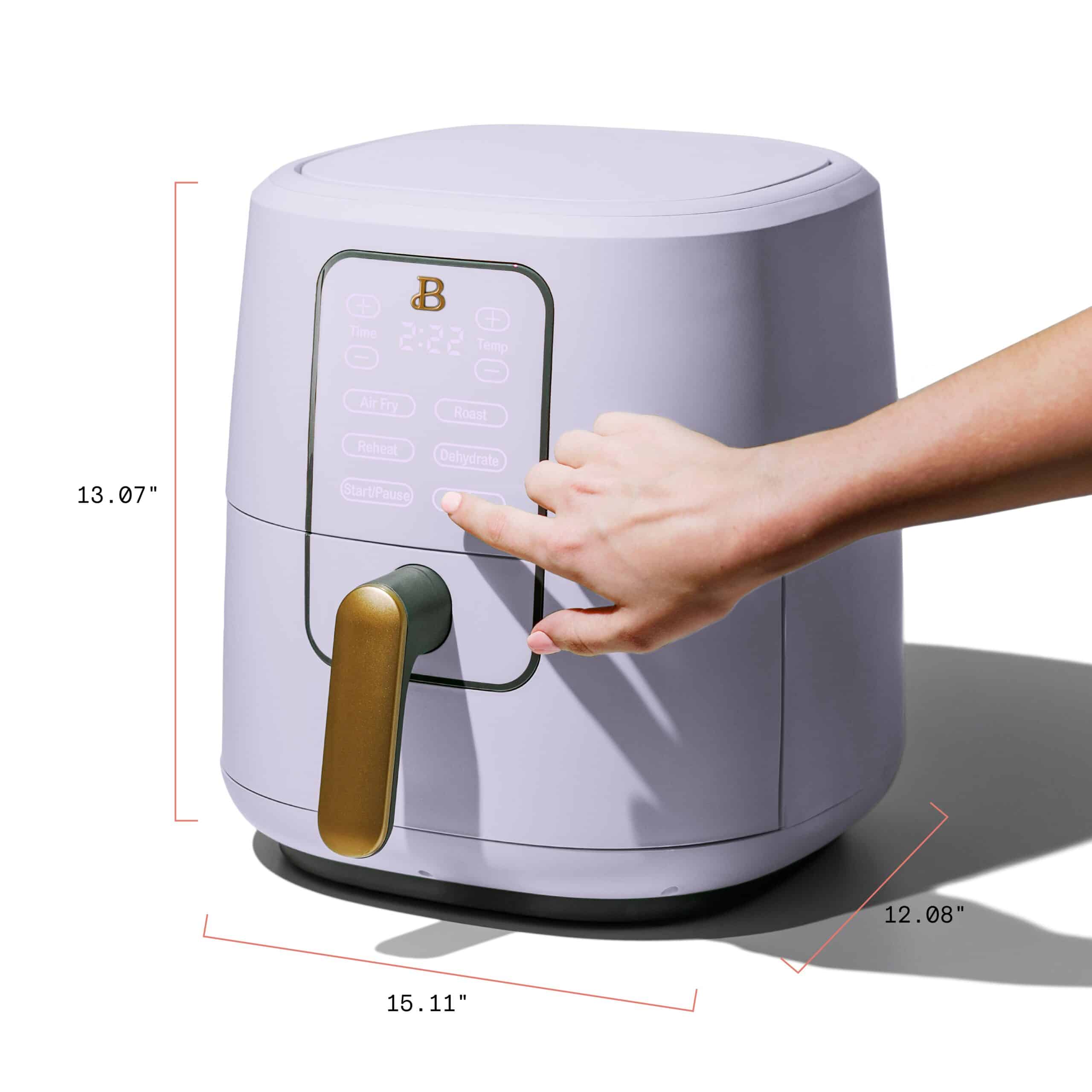 Beautiful 6 Qt Air Fryer with TurboCrisp Technology and Touch-Activated Display, Lavender by Drew Barrymore