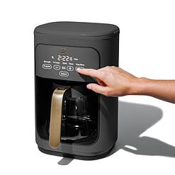 Beautiful 14-Cup Programmable Drip Coffee Maker with Touch-Activated Display, Oyster Grey by Drew Barrymore
