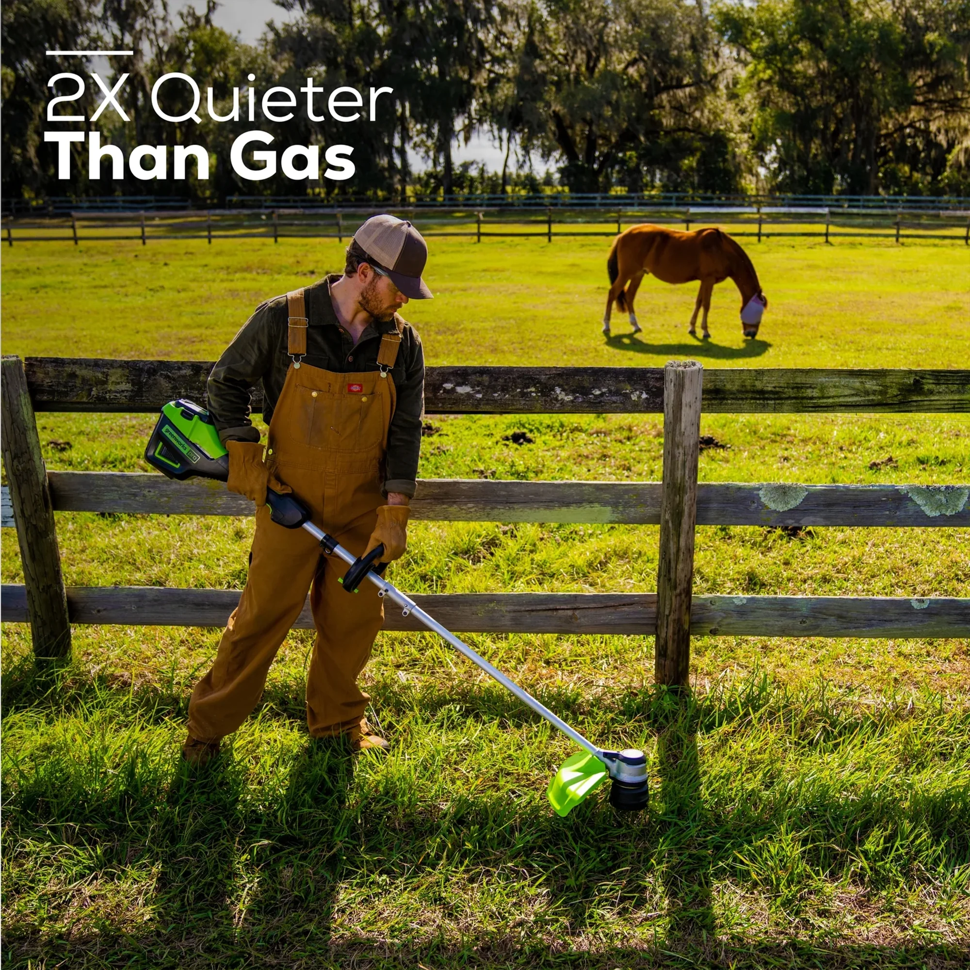 Greenworks 60V 16" Cordless Brushless String Trimmer/Edger with 2.5Ah Battery & Charger - Image 6