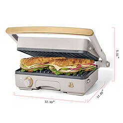 Beautiful 2-in-1 Panini Press & Grill, Porcini Taupe by Drew Barrymore