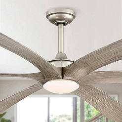 Parrot Uncle 72-inch Driftwood 6-Blade Large DC Ceiling Fan with Light and Remote