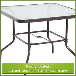 Mainstays Albany Lane 6-Piece Outdoor Patio Dining Set, Black (Umbrella Base Sold Separately)
