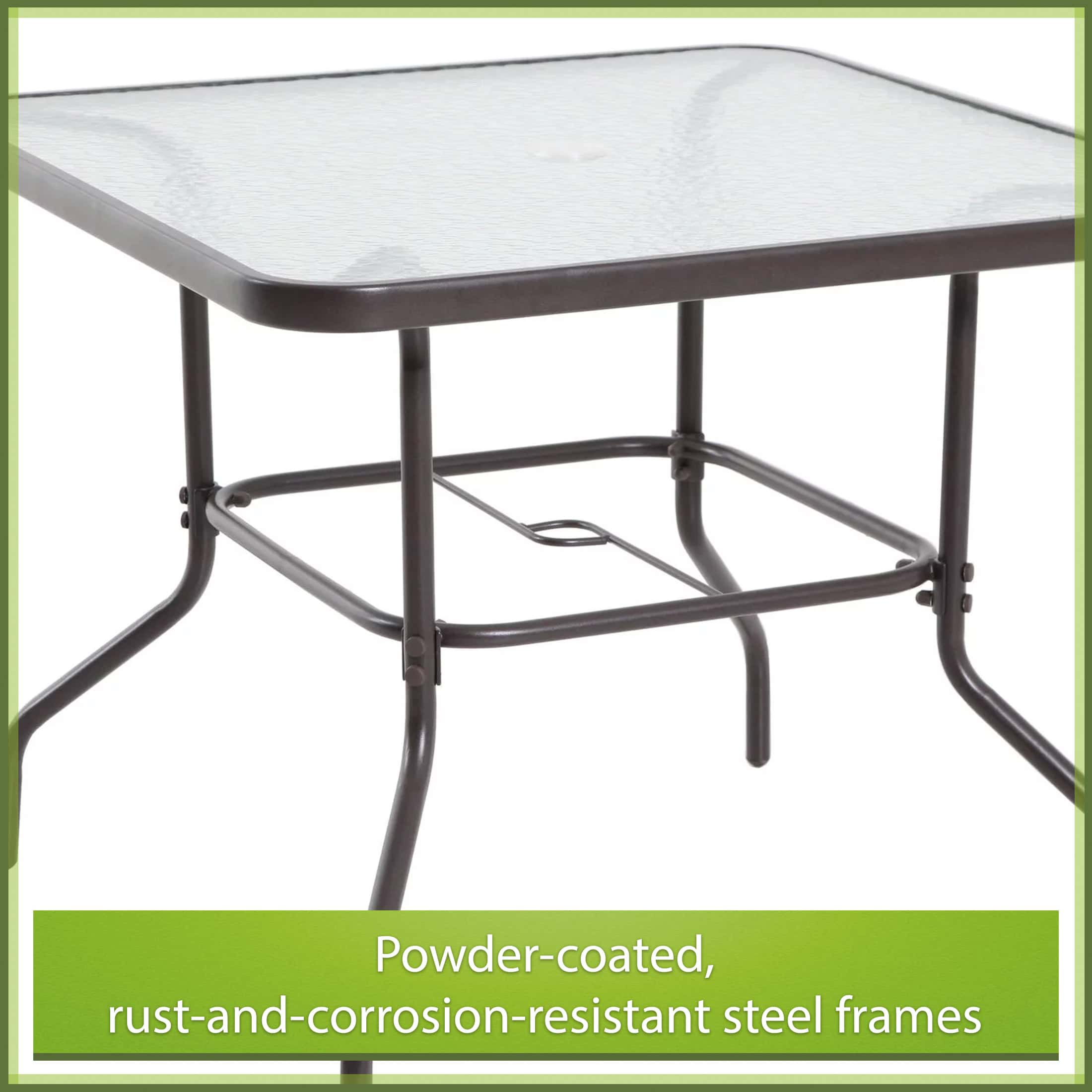 Mainstays Albany Lane 6-Piece Outdoor Patio Dining Set, Black (Umbrella Base Sold Separately)