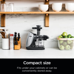 Ninja Cold Press Juicer Pro Powerful Slow Juicer with Total Pulp Control, Cloud Silver, JC100