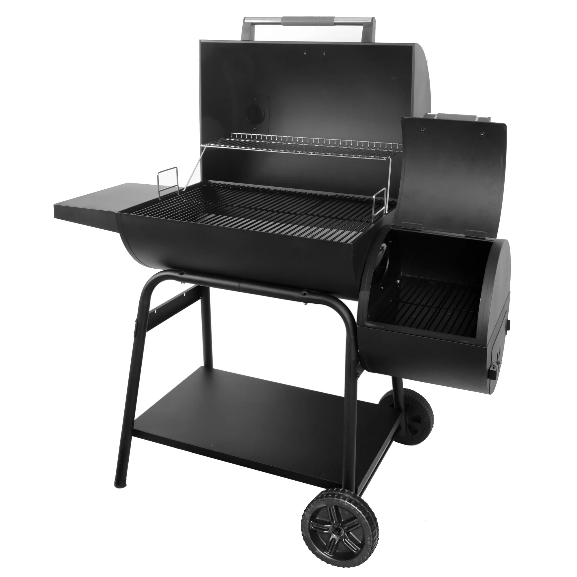 Expert Grill 28" Offset Steel Charcoal Smoker Grill with Side Firebox, Black, New - Image 13