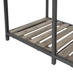 Better Homes & Gardens Farmhouse Gray Wood and Metal Garment Rack
