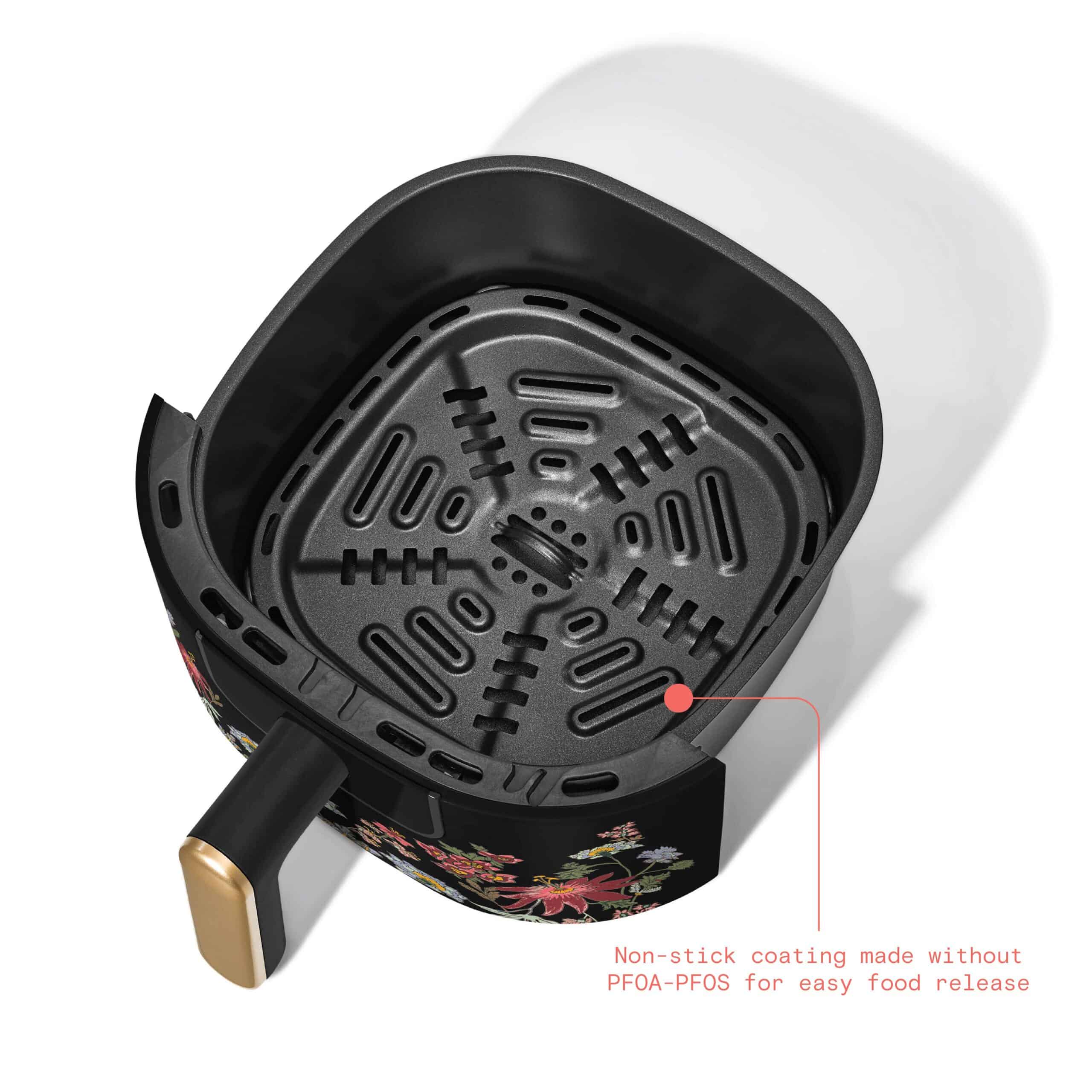 Beautiful 3 Qt Air Fryer with TurboCrisp Technology, Wildflower by Drew Barrymore, Black